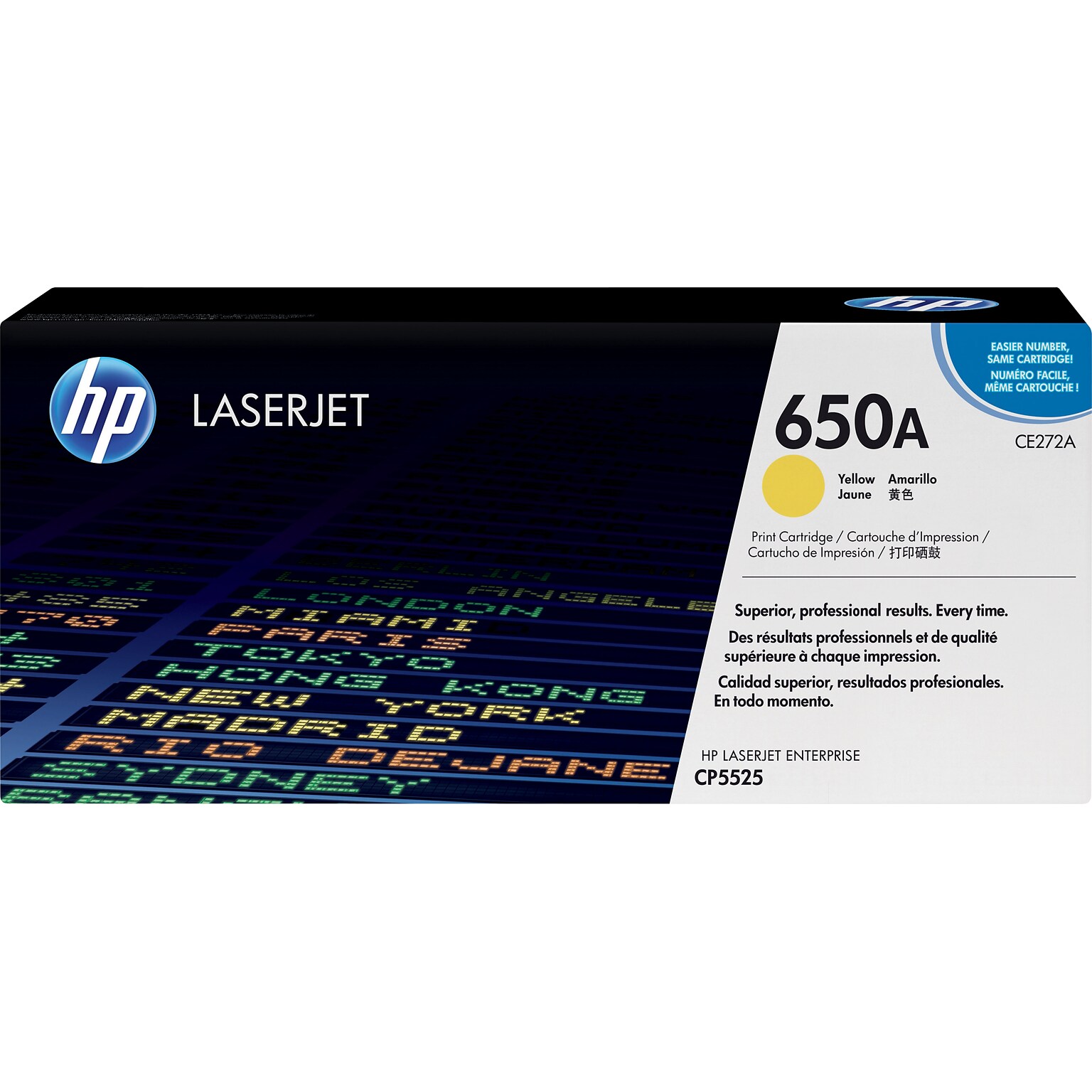 HP 650A Yellow Standard Yield Toner Cartridge   (CE272A)