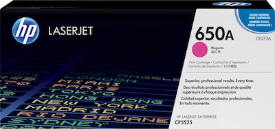 HP 650A Magenta Standard Yield Toner Cartridge   (CE273A)