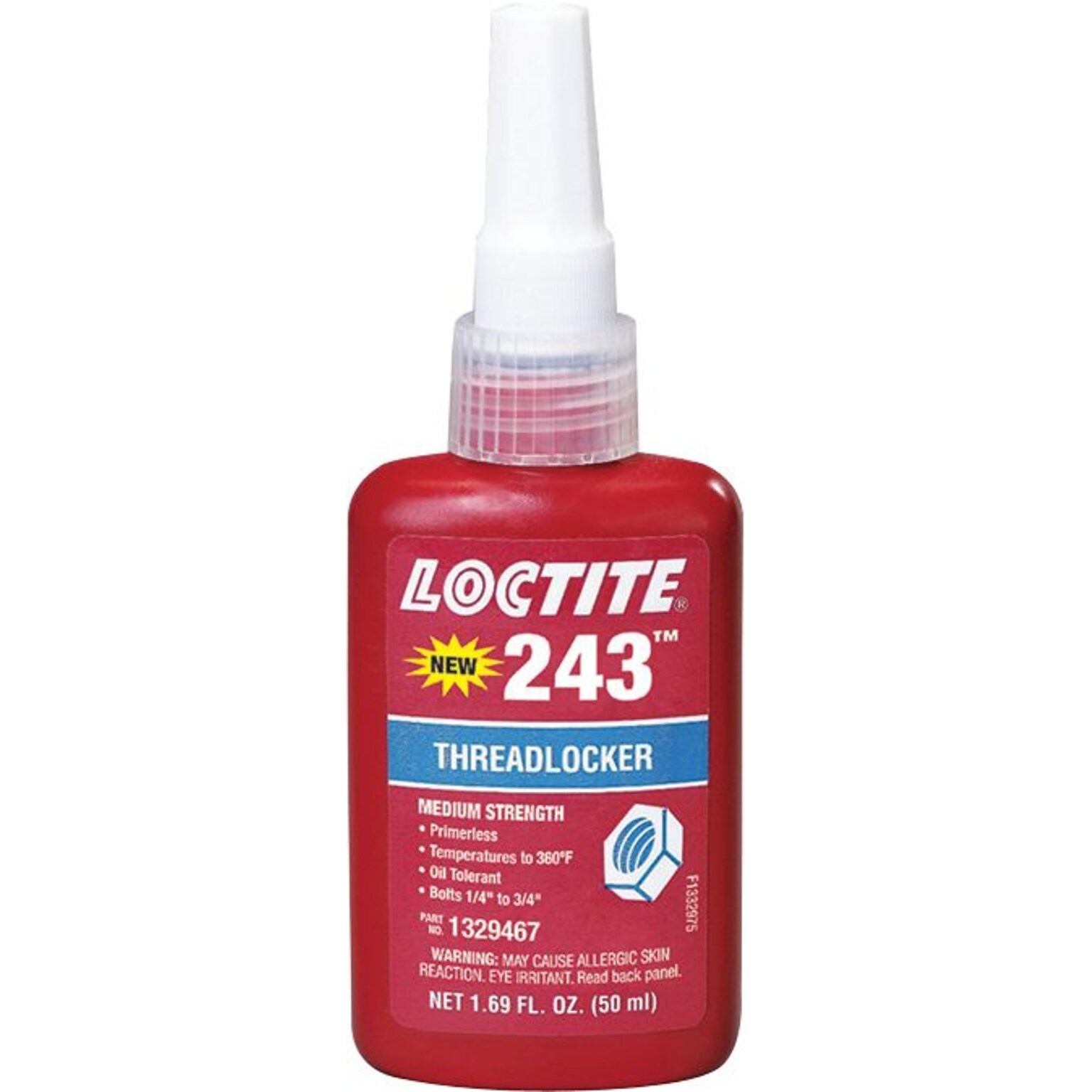 Loctite® 243™ Medium Strength Blue Threadlocker, Blue, 50 mL (442-1329467)