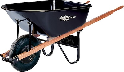 True Temper® Jackson® Steel Medium Duty Wheelbarrows, Black,  6 Cu.Ft.