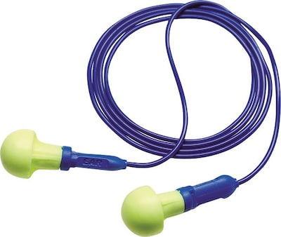 E-A-R® Push-Ins™ EARform™ Yellow Foam Corded Earplug, 28 dB, 100 Pairs/Box (247-318-1001)