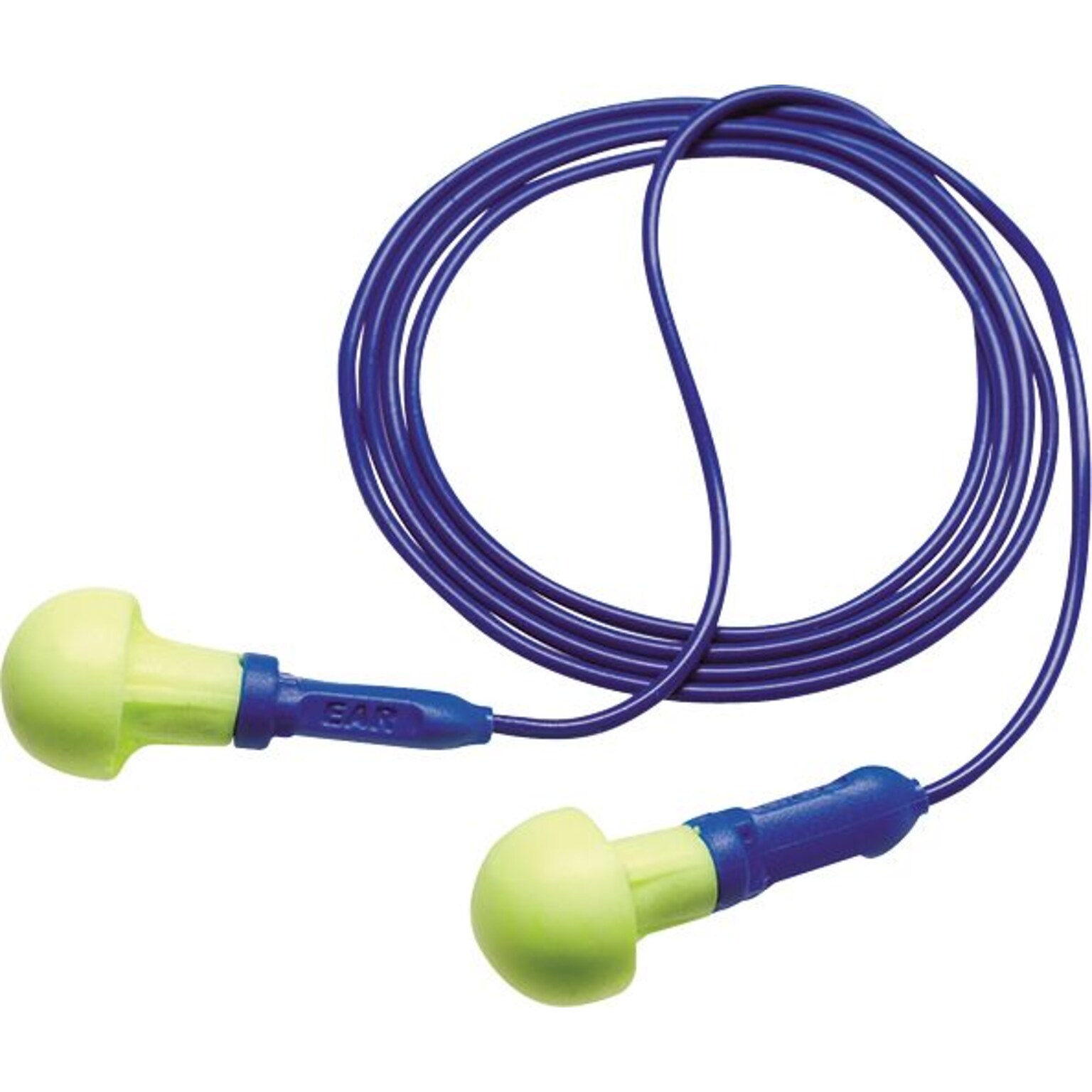 E-A-R Push-Ins EARform Corded Earplugs, NRR 28 dB, Blue/Yellow, 100/Box (318-1001)
