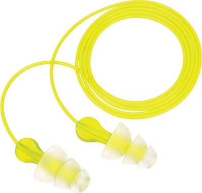 Peltor Tri-Flange™ Foam Cloth Cord Flanged Earplug, 26 dB