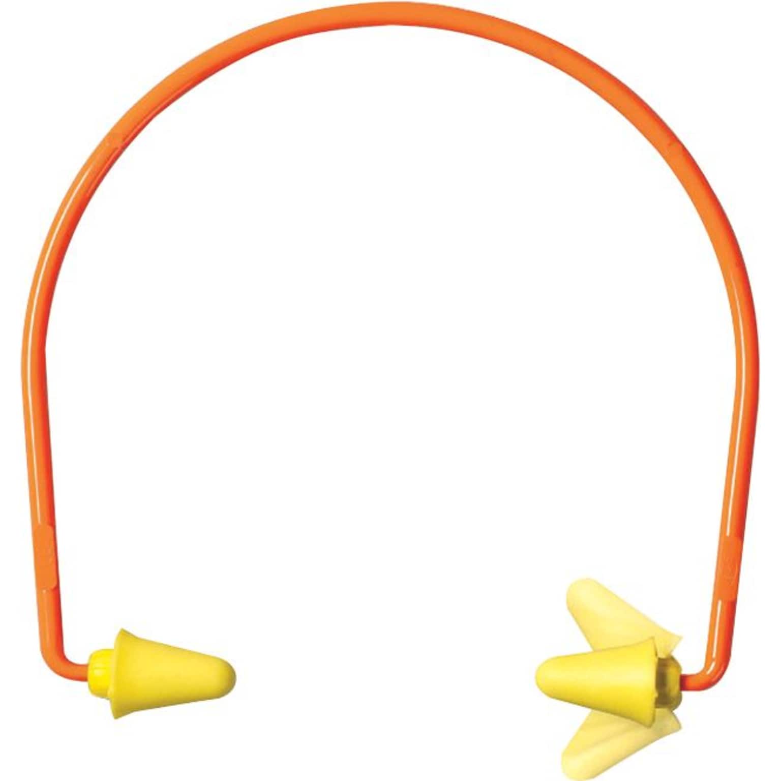 3M E-A-Rflex Semi-aural Hearing Protectors Corded Earplugs, NRR 28 dB, Orange/Yellow, 10/Box (247-320-1000)