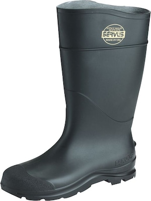 Servus® CT® Economy Knee Boot, Steel Toe, Black, Size 7