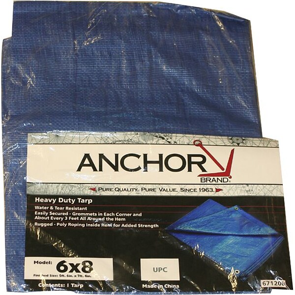 Anchor Brand Multiple Use Tarpaulin, Polyethylene, 6x8