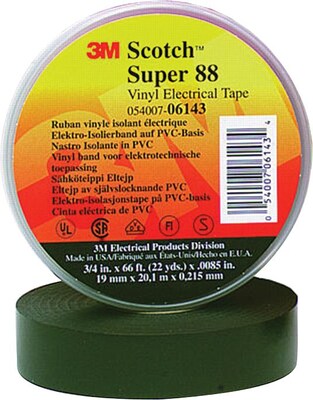 Scotch® Super Vinyl Electrical Tapes; Black, 8.5 mil