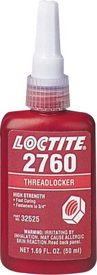 Loctite® 2760™ Threadlocker, Primerless High Strength, Red, 10 mL
