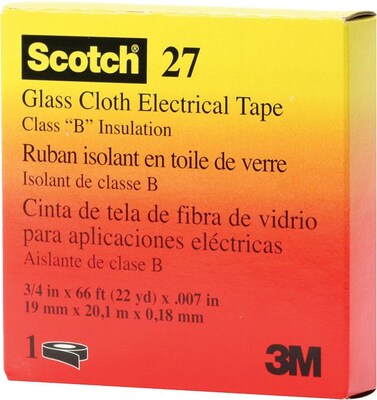 Scotch® Glass Cloth Electrical Tape; White, 7 mil