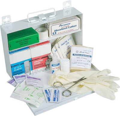 NORTH Steel #25 Standard, Bulk First Aid Kit, 10 1/2 in (L) x 7 1/4 in (W) x 2 1/2 in (H) (714-340025F)