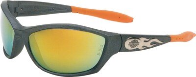 Harley-Davidson® 1000 Series Safety Glasses, Gunmetal Frame, Orange Mirror Tint
