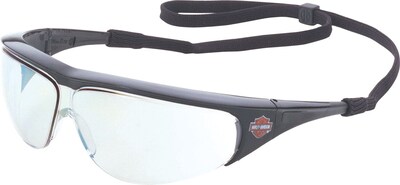 Harley-Davidson® 400 Series Safety Glasses; Black Frame, Silver-Mirror Tint