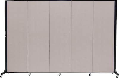 Screenflex Portable Room Divider, Light Gray Fabric/Light Gray Frame, 6 x 9, 5 Panels