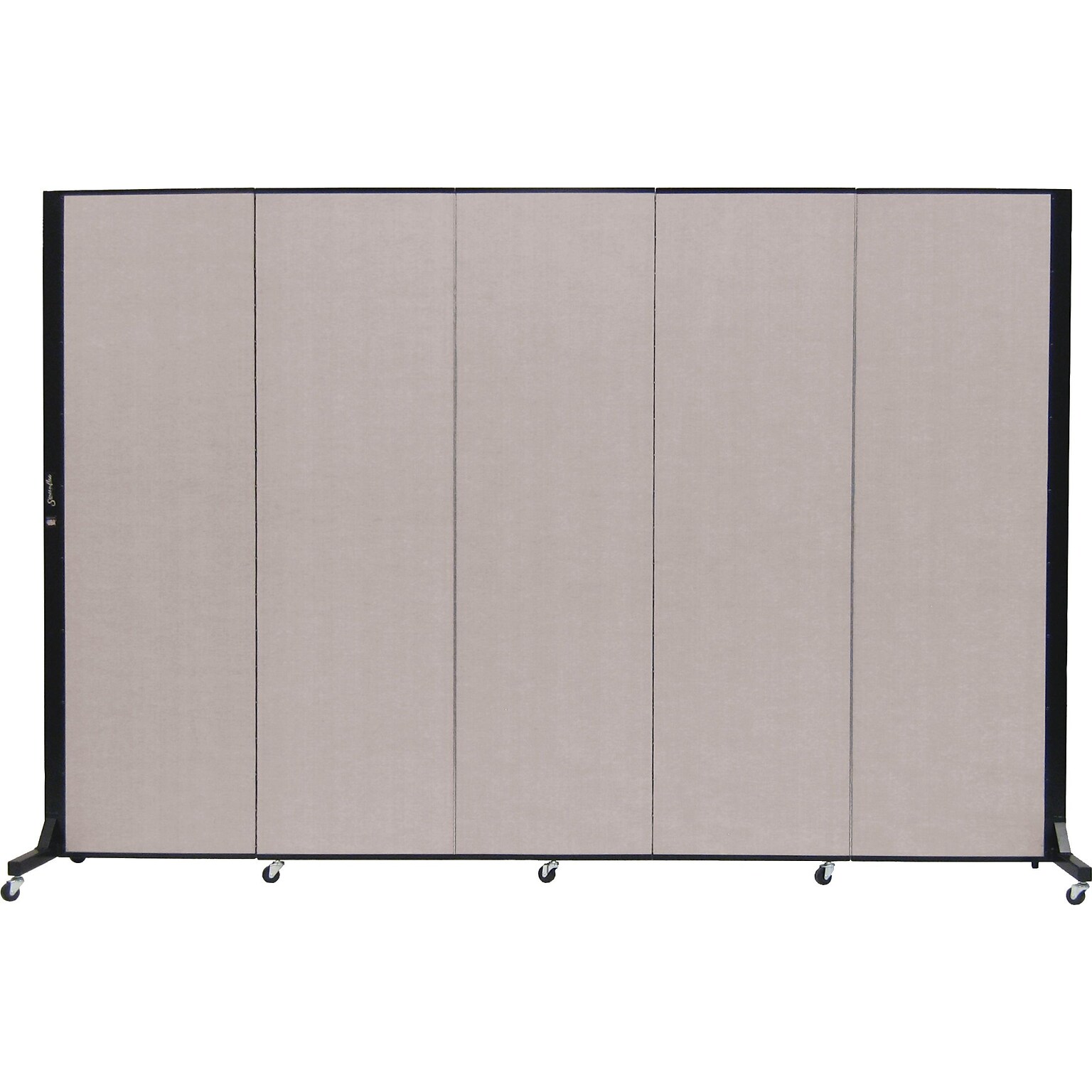 Screenflex Portable Room Divider, Light Gray Fabric/Light Gray Frame, 6 x 9, 5 Panels