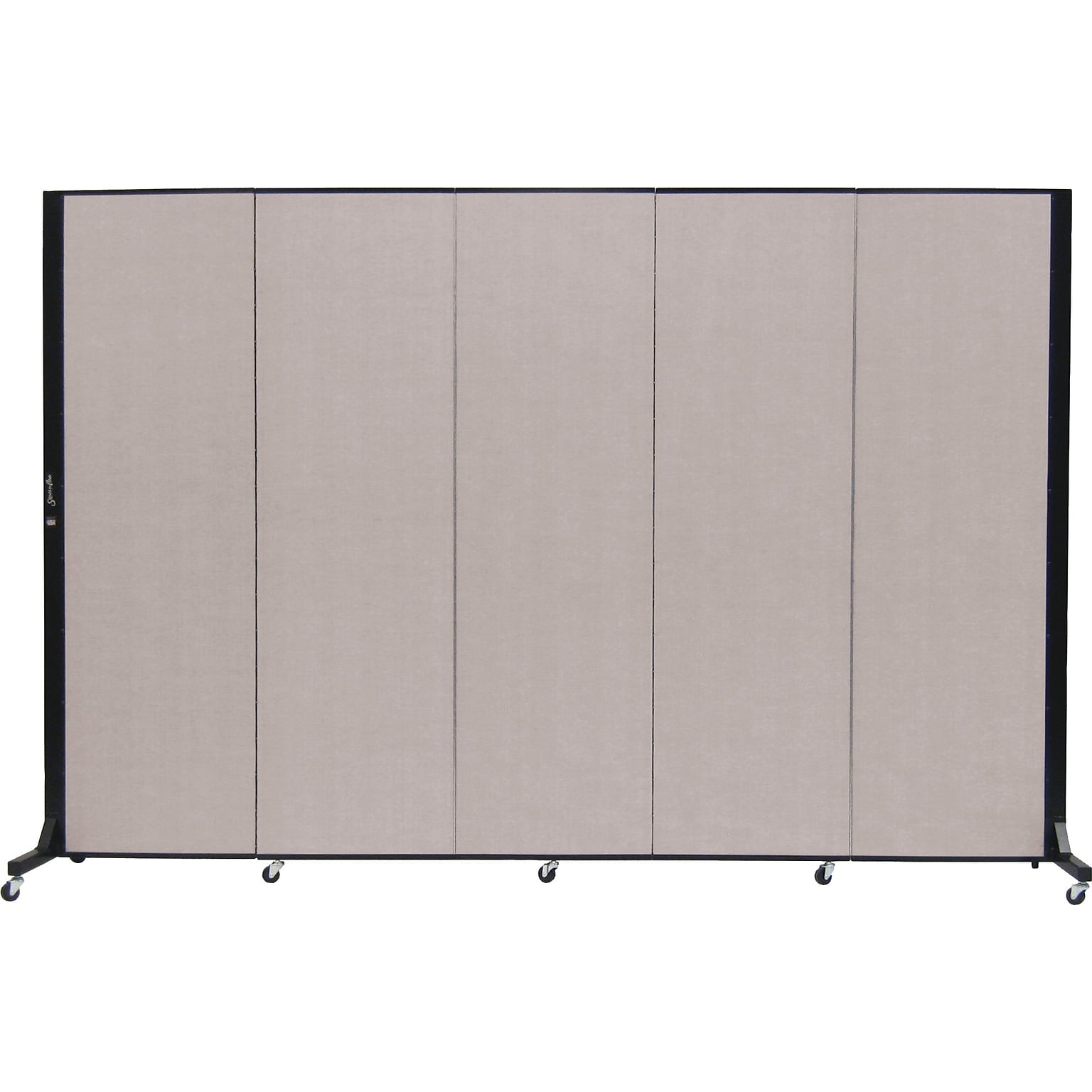 Screenflex Portable Room Divider, Light Gray Fabric/Light Gray Frame, 6 x 9, 5 Panels