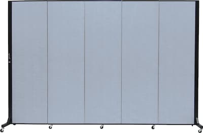 Screenflex Portable Room Divider, Blue Mist Fabric/Blue Mist Frame, 6 x 9, 5 Panels