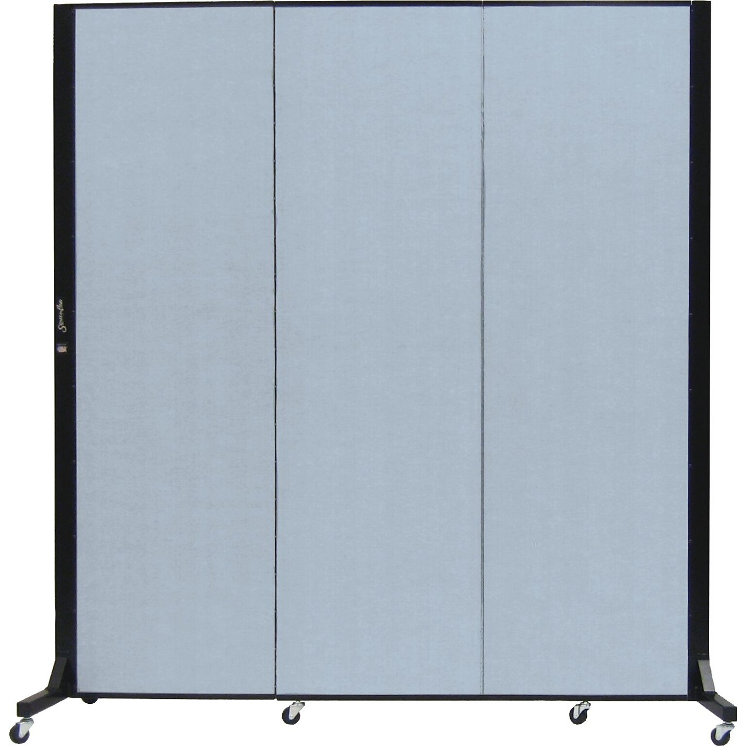 Screenflex Portable Room Divider, Blue Mist Fabric/Blue Mist Frame, 69W x 77H, 3 Panels