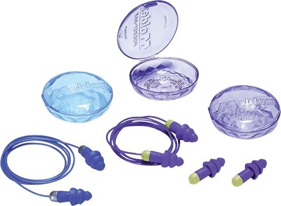Moldex® Rockets® Reusable Earplug, Cloth Cord, Purple, 27dB