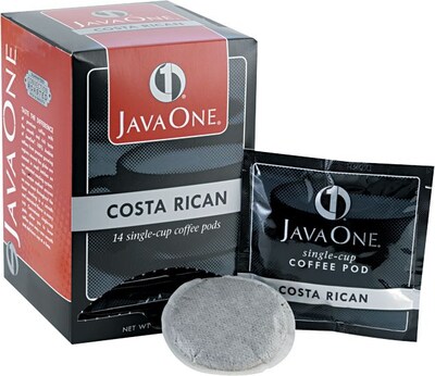 JavaOne Estate Costa Rican Blend Coffee Packet, Medium Roast, 0.3 oz., 14/Box (JTC30406)