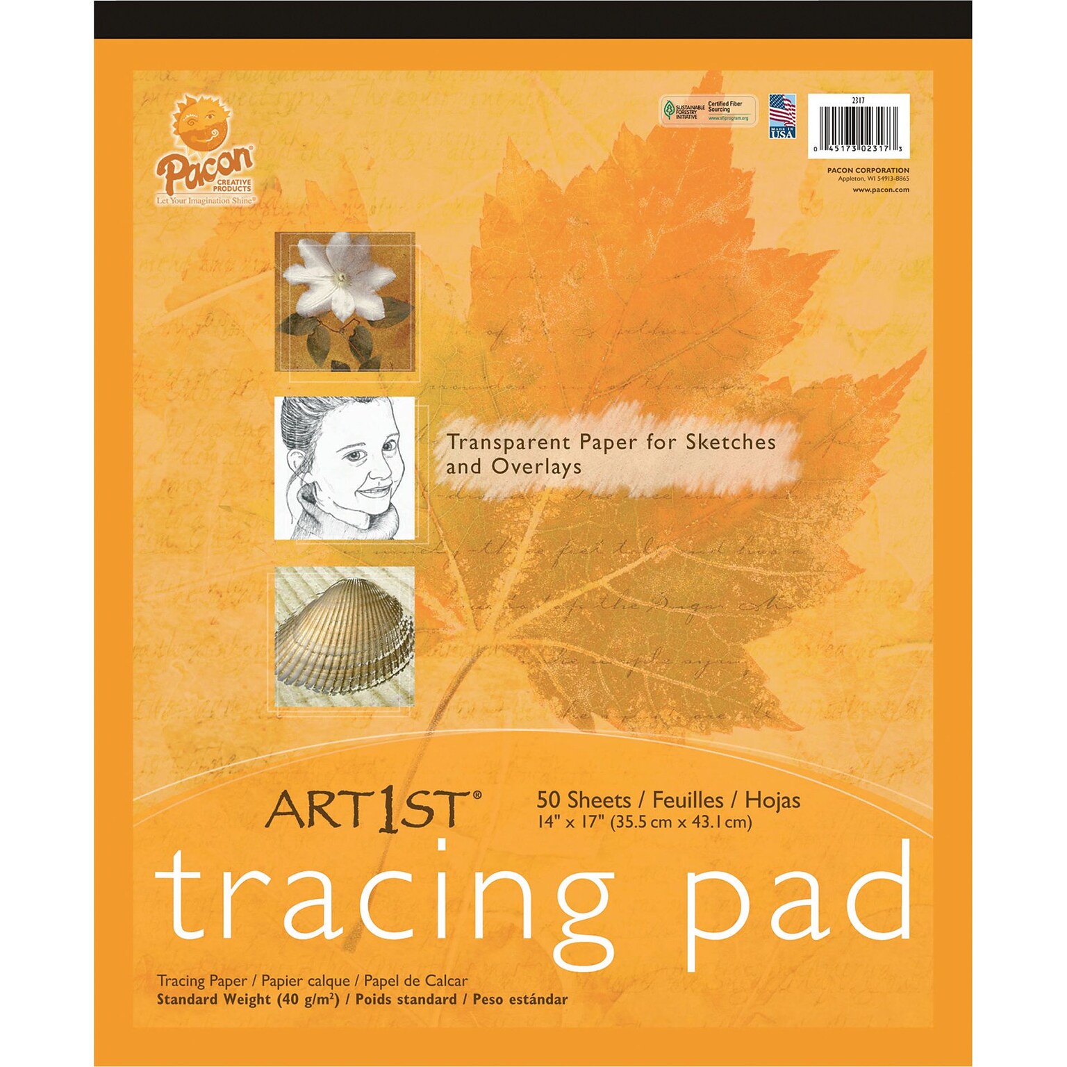 Pacon® Art1st® Tracing Paper, White, 14 x 17, 50 Sheets