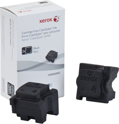 Xerox 108R00993 Black Standard Yield Solid Ink Cartridge, 2/Pack