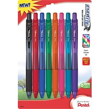 Pentel  EnerGel-X RollerGel Retractable Gel Pens, Medium Point, Assorted Ink Colors, 8/Pack (BL107CR