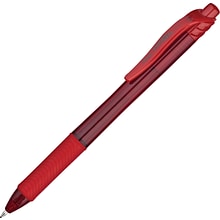 Pentel EnerGelX Retractable Gel Pens, Bold Point, Red Ink, 12/Pack (BL110-B)