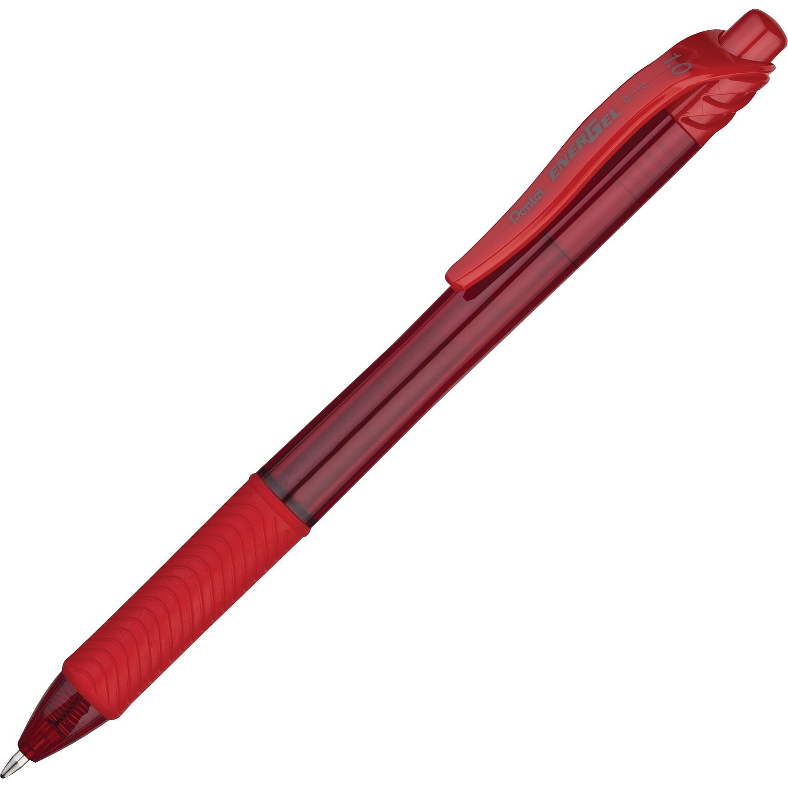 Pentel EnerGelX Retractable Gel Pens, Bold Point, Red Ink, 12/Pack (BL110-B)