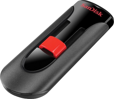 SanDisk Cruzer Glide 32GB USB 2.0 Type A Flash Drive, Black/Red (SDCZ60-032G-A46)