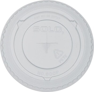 Solo Straw Slot Plastic Cold Cup Lids, 10 oz., Clear, 100/Pack (600TS)