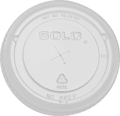 Solo® Lids, Clear Plastic Straw Slot Lid, for 9/12-oz. Cups, 1000/Case