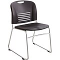 Safco Vy Plastic Stacking Chair, Black, 2/Carton (4292BL)