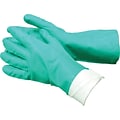 Ambitex® Flock Lined Work Gloves, Nitrile, Medium, Green, 144/Ct