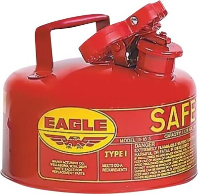 EAGLE Type I Flame Retardant Galvanized Steel Red Safety Can, 9 in (OD) x 10 in (H), 1 Gallon