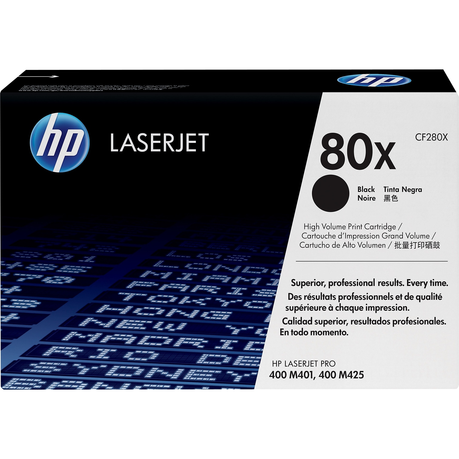 HP 80X Black High Yield Toner Cartridge   (CF280X)