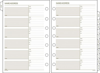 AT-A-GLANCE Day Runner® Recycled Telephone/Address A-Z Tabs, 5-1/2 x 8-1/2 (021-0100)