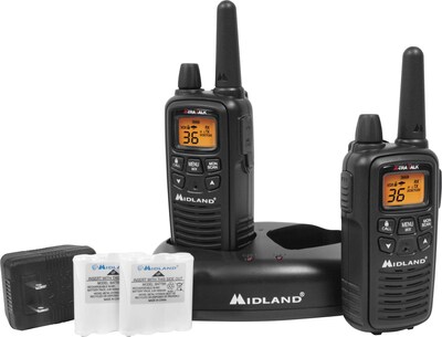 MIDLAND RADIO X-tra Talk Two-Way Radios, Black, 2/Pack (LXT600VP3)