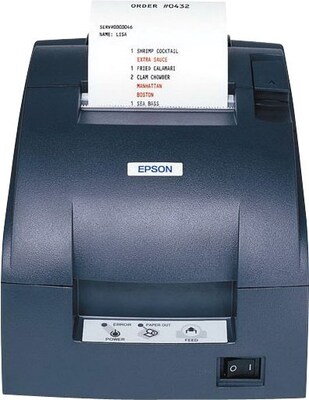 EPSON®TM-U220B-653 Dot Matrix Printer; Serial Edg Solid Cover Power Supply Included,Dark Gray