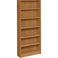 HON® Square-Edge Laminate Bookcases, 84H, 6 Shelves, Harvest