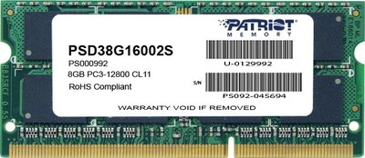 Patriot PSD38G16002S DDR3 (204-Pin SO-DIMM) Laptop Memory, 8GB