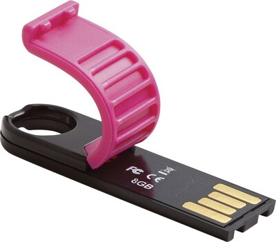 Verbatim Micro Plus 97757 8GB USB 2.0 Flash Drive, Hot Pink/Black
