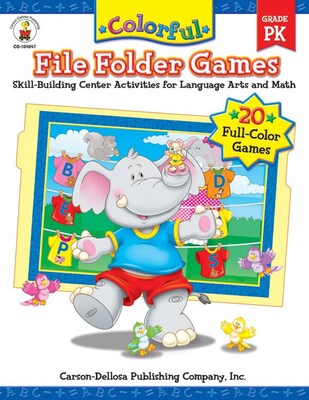 Carson-Dellosa Colorful File Folder Games, Grade PK