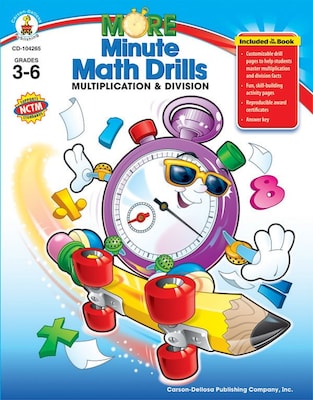 Carson-Dellosa More Minute Math Drills Resource Book, Grades 3 - 6