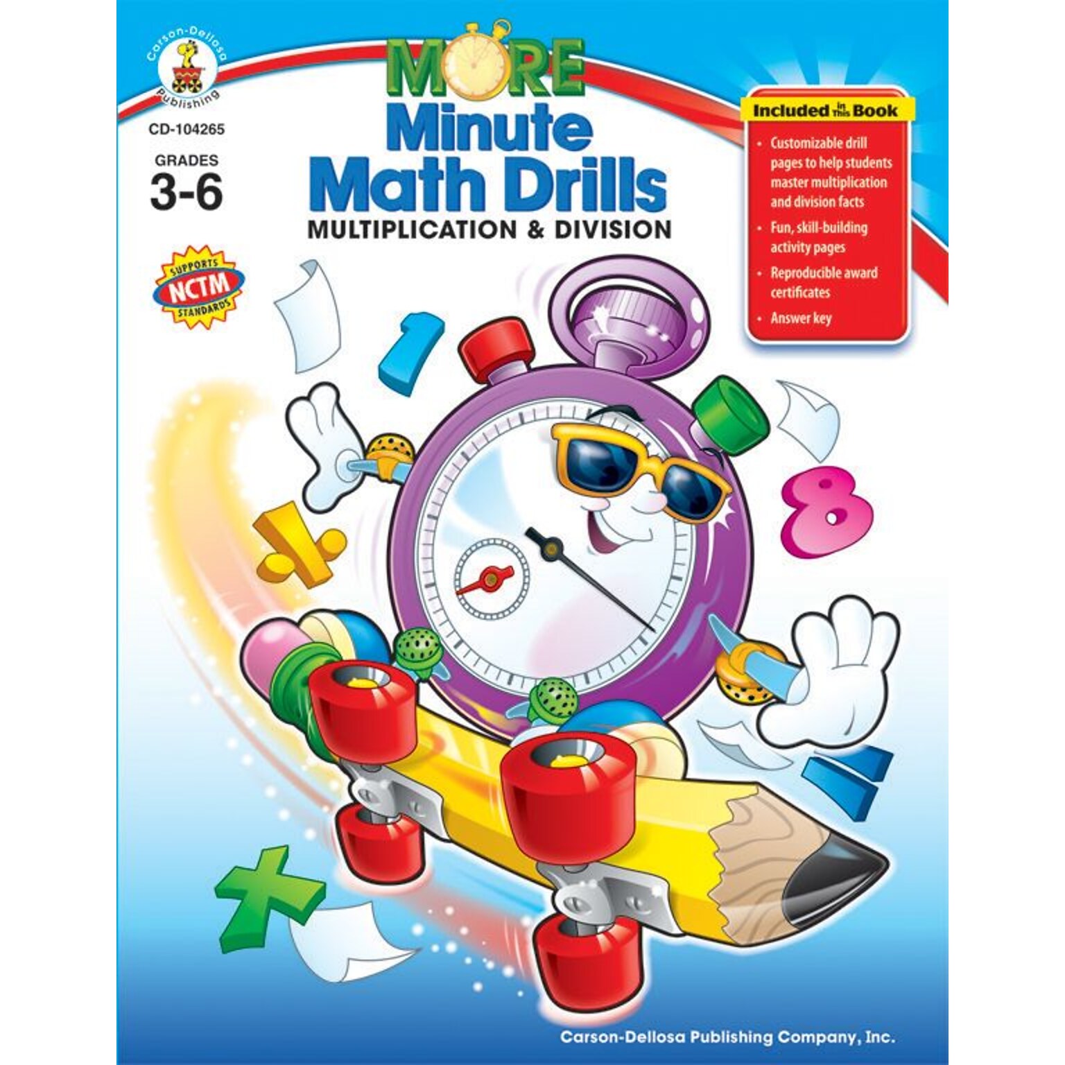 Carson-Dellosa More Minute Math Drills Resource Book, Grades 3 - 6