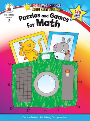 Carson-Dellosa Puzzles and Games for Math Resource Book, Grade 2