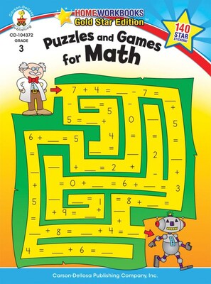 Carson-Dellosa Puzzles and Games for Math Resource Book, Grade 3