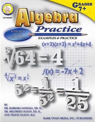 Mark Twain Algebra Practice Book Resource Book