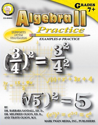 Mark Twain Algebra II Practice Book Resource Book