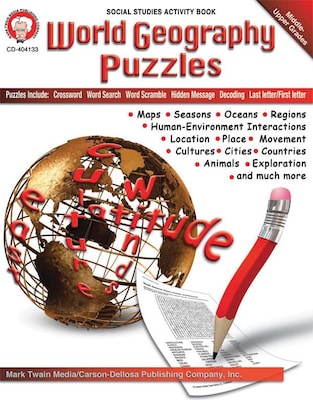 Mark Twain World Geography Puzzles Resource Book