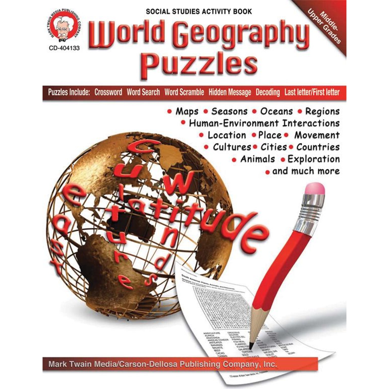 Mark Twain World Geography Puzzles Resource Book